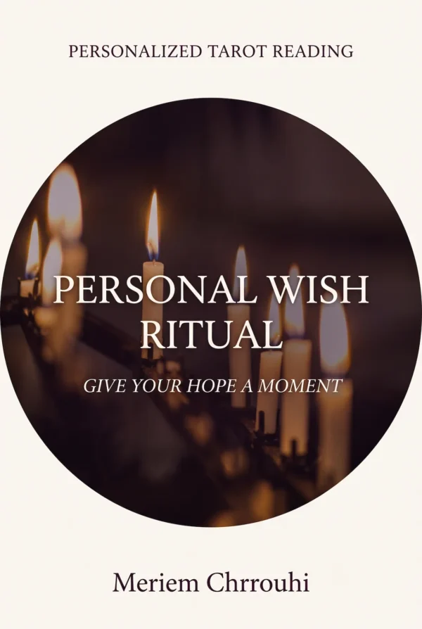 Personal Wish Ritual — a diagonal row of lit ivory taper candles with warm flames and a softly blurred dark background