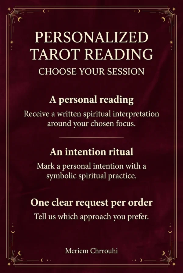 Choose your session: a personal reading or a symbolic intention ritual