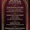 Ask What Is on Your Mind guide for up to three questions about love, career or life, with order details and email PDF delivery.