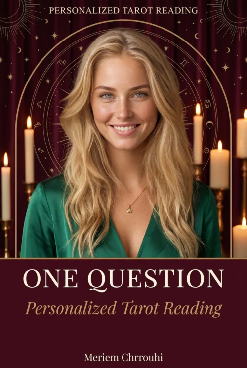 One Question personalized tarot reading cover by Meriem Chrrouhi.
