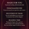 Made for You: a personalized PDF by email; preparation starts after payment and required details, with timing on the product page.