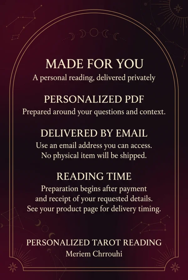 Made for You: a personalized PDF by email; preparation starts after payment and required details, with timing on the product page.