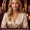 Pet and Animal Connection Tarot Reading | Meriem Chrrouhi Your Pet Connection animal bond tarot reading cover with a blonde woman in champagne satin and candlelight.
